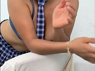 why does 60-year-old mature wear student uniform craving sex fetish