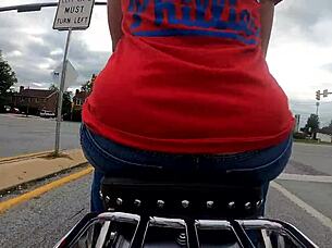 Motorcycle Gopro Captures Big Ass in Action Pt 1