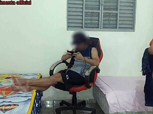 Suggestive Curvy Brazilian Latina In Shorts Bent Over For Tight Ass Doggystyle Pounding