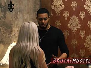 Blonde dominates with extreme fetish sex in changing room. Big-titted ash-blonde beauty Cristi gets hardcore action.