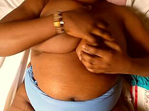 curvy bbw with big natural tits and tight pussy enjoys multiple early morning orgasms