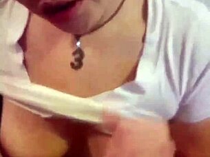 Slut Amateur Wife with Big Tits Gives Deepthroat Blowjob at Home