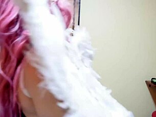 laziva enjoys her first curvy latina cosplay in homemade lingerie session