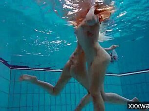 hot russian girls swimming in the pool