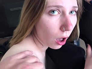 Boss and Employee Fuck Cute College Slut Hard in Pussy and Mouth with Cum