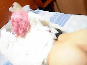 laziva enjoys her first curvy latina cosplay in homemade lingerie session