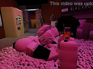 Wow, getting pounded hard by this horny fan in wild Roblox action