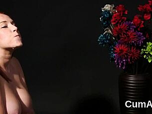 Hey, check out this sexy centerfold gulping down a massive cumshot on her face after a wild blowbang! 💦😏