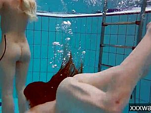 hot russian girls swimming in the pool