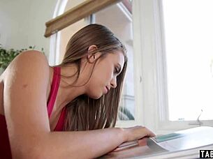 Hey, why is this dirty dude tasting his daughter-in-law's juicy shaved pussy like that?