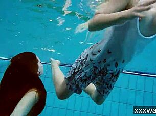 hot russian girls swimming in the pool