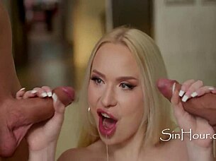 blonde adores double penetration