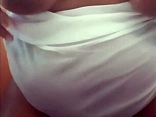 Hey, watch this Brazilian chubby girl with big natural tits and ass strip naked and show everything!