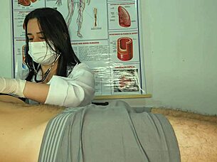 hey nurse, why's this patient's huge cock throbbing right in your face?