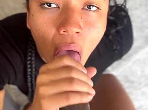 What if this cute brunette best friend surprises you with a deepthroat blowjob and swallows every drop?