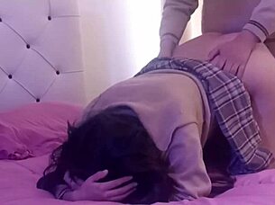Hot Mexican Student Enjoys Creampie Fun In School Uniform