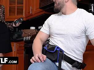 bratty australian babe devyn needs a handyman to swing by her place and install a new microwave