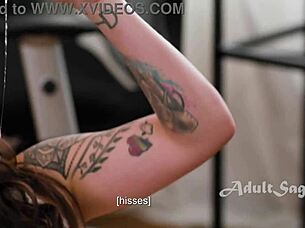 lesbian colleague licks wet pussy in scissoring orgasm