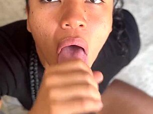 What if this cute brunette best friend surprises you with a deepthroat blowjob and swallows every drop?