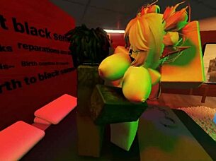 Blonde Snowbunny Takes Intense Railing From Big Black Cock In Wild Interracial Action On Roblox.
