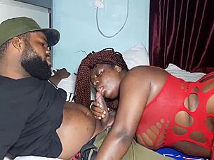 Intense Threesome With Ebony Babe And Monster Cocks!