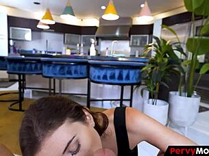 pervy guy appeals to earn hot milf's trust with kinky blowjob and cum in mouth.