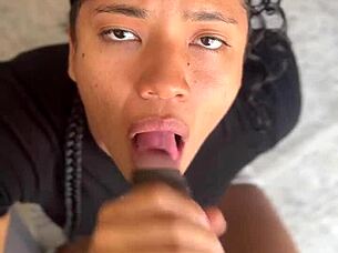 What if this cute brunette best friend surprises you with a deepthroat blowjob and swallows every drop?