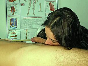 hey nurse, why's this patient's huge cock throbbing right in your face?