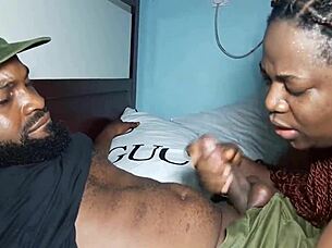 Intense Threesome With Ebony Babe And Monster Cocks!