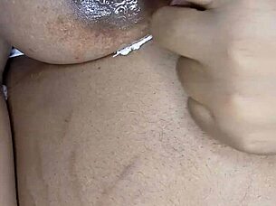 hey check out this ebony babe getting herself off with wet solo play and dirty talk