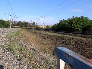 amateur couple tries fucking on train but gets caught