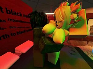 Blonde Snowbunny Takes Intense Railing From Big Black Cock In Wild Interracial Action On Roblox.