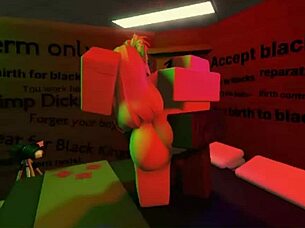 Blonde Snowbunny Takes Intense Railing From Big Black Cock In Wild Interracial Action On Roblox.