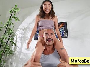 Petite Curly Brunette Teen Savors Intense Pussy Pump Action