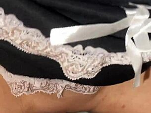 I feel so thrilled as naughty maid in stockings gets fucked hard while cooking in kitchen with intense moans