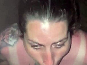 subtle tease of sunburn skin leading to deepthroat blowjob with cum swallow