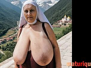 vintage fantasy grannies with plump big tits curvy bbw bodies in antique retro lingerie scenes