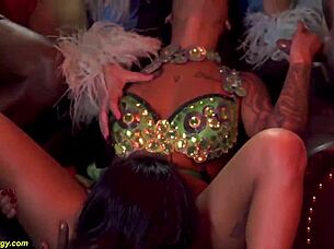 The real Brazilian carnaval turned into an intense anal samba party with gangbang action