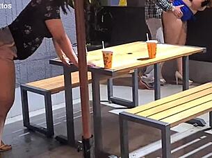 omg this wild couple turns a fast food drive thru into a hot public orgy with swingers and monster cock action 😈🍔