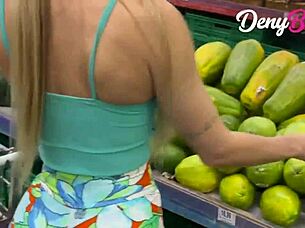 Blonde Slut In Miniskirt Shows Off Big Tits And Ass While Dancing Naughtily