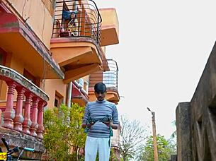 desi bhabhi tosses bra from balcony in casual moment