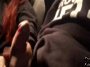 Risky public handjob for hot woman on street