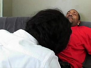 Tiffany rides cowgirl style on a huge black cock in sexy lingerie and heels