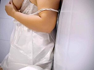 In a playful moment, the chubby babe explores her body, feeling the wetness build up naturally.