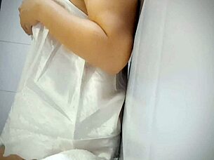 In a playful moment, the chubby babe explores her body, feeling the wetness build up naturally.