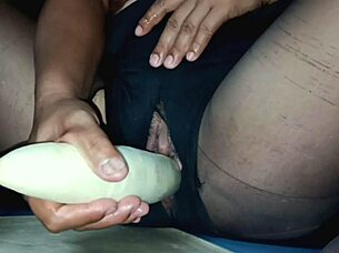 Oh God, How Does She Orgasm So Wildly By Stuffing Fruit Into Her Tight Wet Shaved Pussy?!