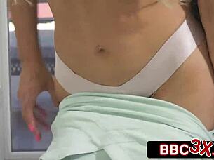 Hungarian blonde with perfect body rims and fucks her bbc lover