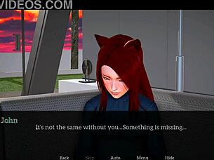 Brunette engages in game with big assets at family gathering.