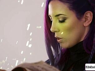 busty lesbian facesitting her straight bff with orgasm