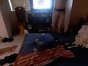 Monster Cock Locked in Cage for Old Anal Assfucking Action